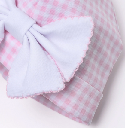 MB Mini Checks Hat (Pink Bow or Blue)