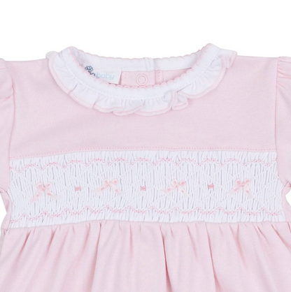 MB Ameila's Classics Pink Solid Smocked SS Girl Bubble