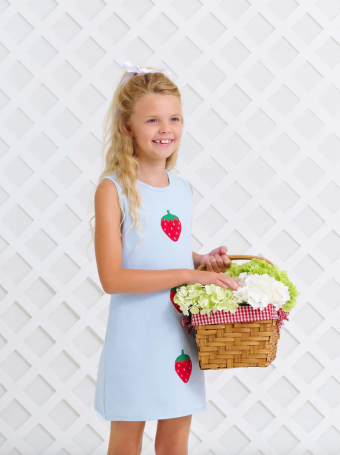TBBC Annie Apron Dress Strawberries Buckhead Blue