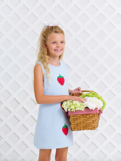 TBBC Annie Apron Dress Strawberries Buckhead Blue