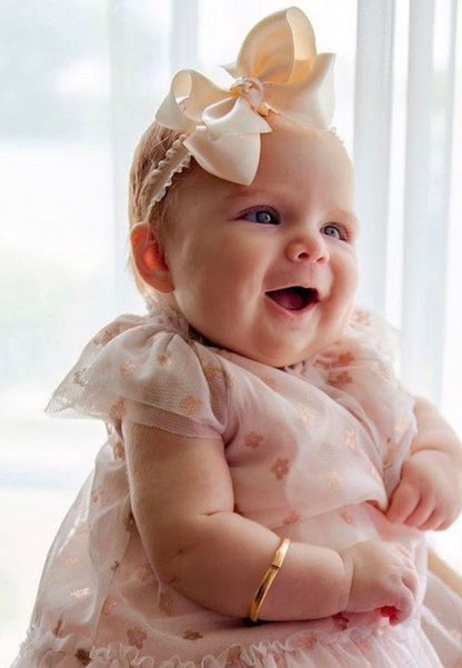 Medium French Satin Girls Hair Bow (Knot Wrap) Wee Ones