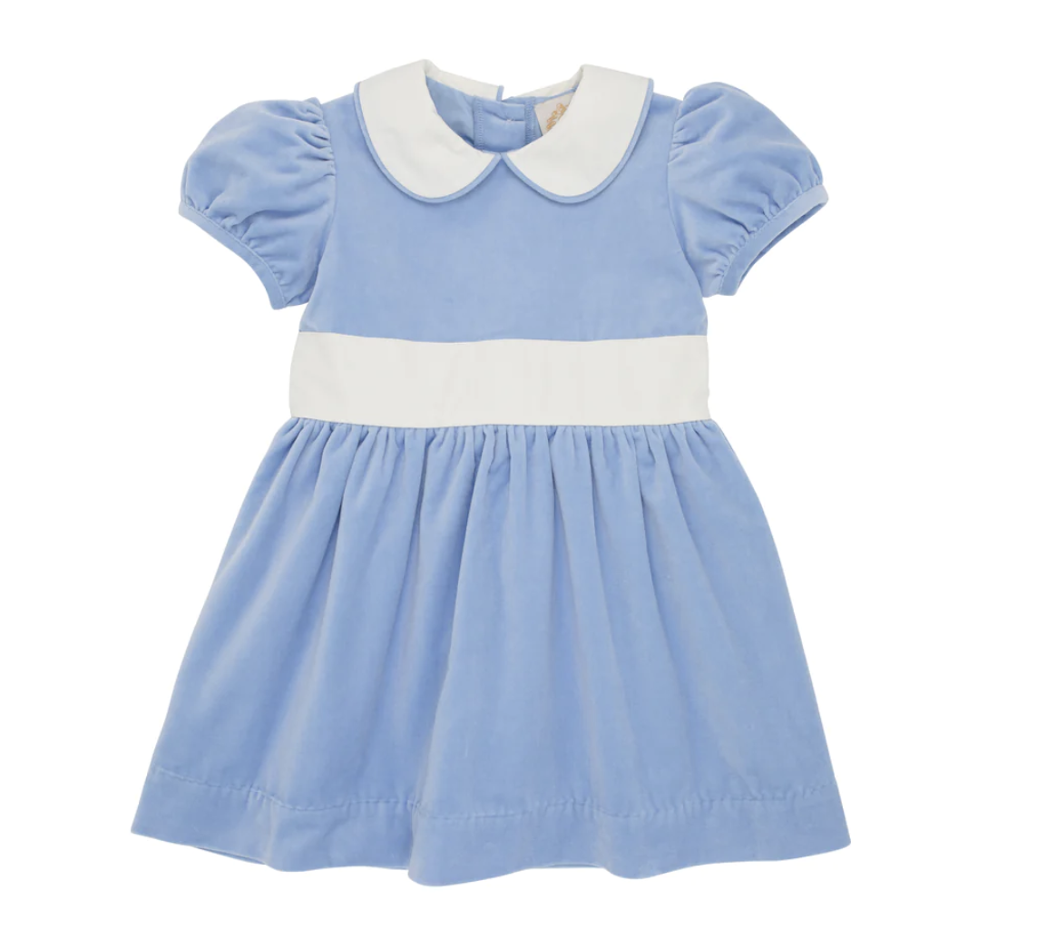 TBBC Cindy Lou Sash Dress- Beale St Blue/Palmetto Pearl