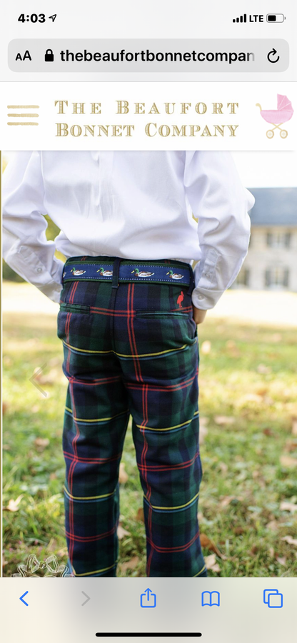 The Beaufort Bonnet Company Prep School Pants Horse Trail Tartan