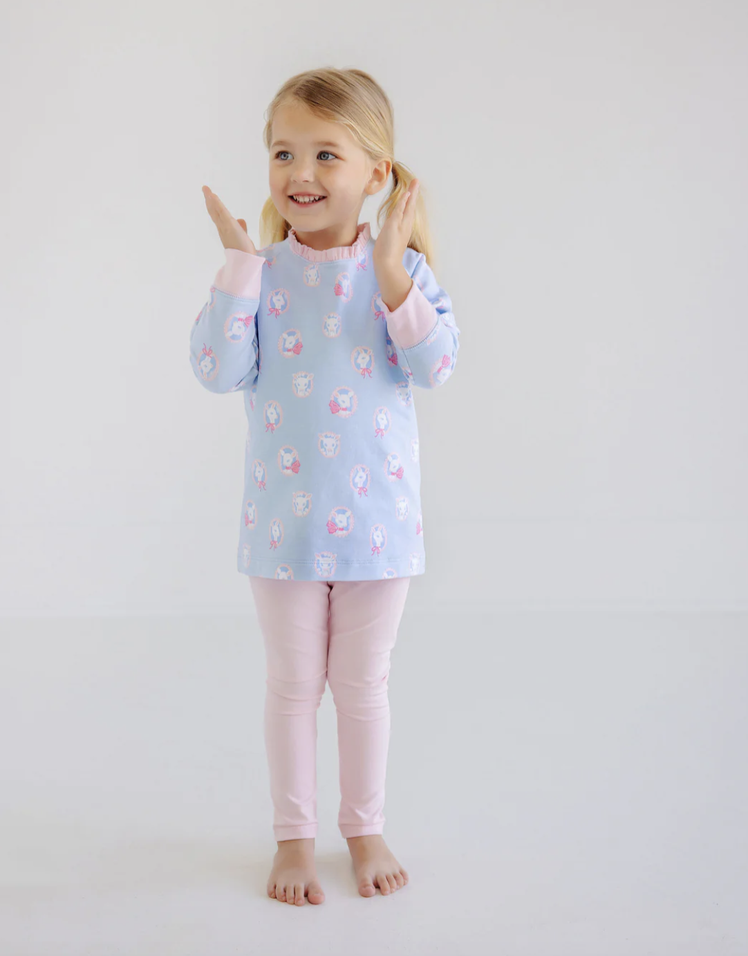 TBBC Cassidy Comfy Crewneck Dear Friends with Palm Beach Pink