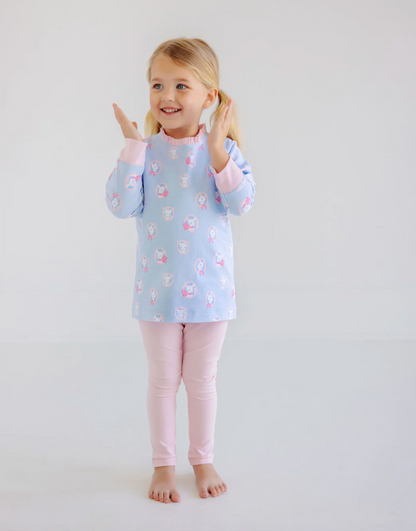 TBBC Cassidy Comfy Crewneck Dear Friends with Palm Beach Pink