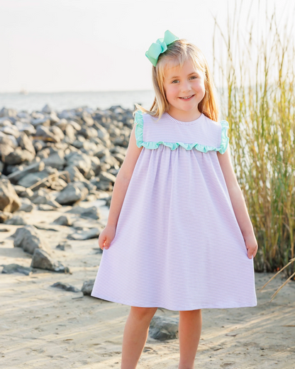 JB Bella Dress Lavender Stripe and Mint