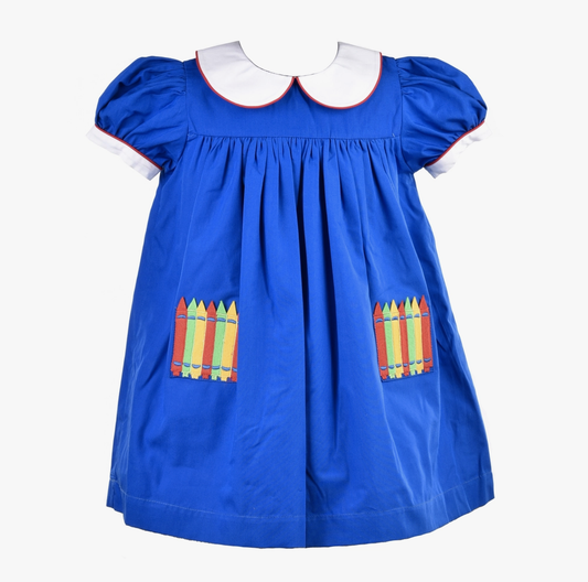 Cotton Kids Pocket Crayon Empire Dress