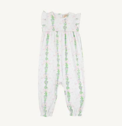 TBBC Fincastle Floral Leigh Ann Angel Sleeve Romper Sleeveless Pima