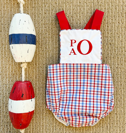 TBBC Sayre Sunsuit Provincetown Plaid/ Richmond Red