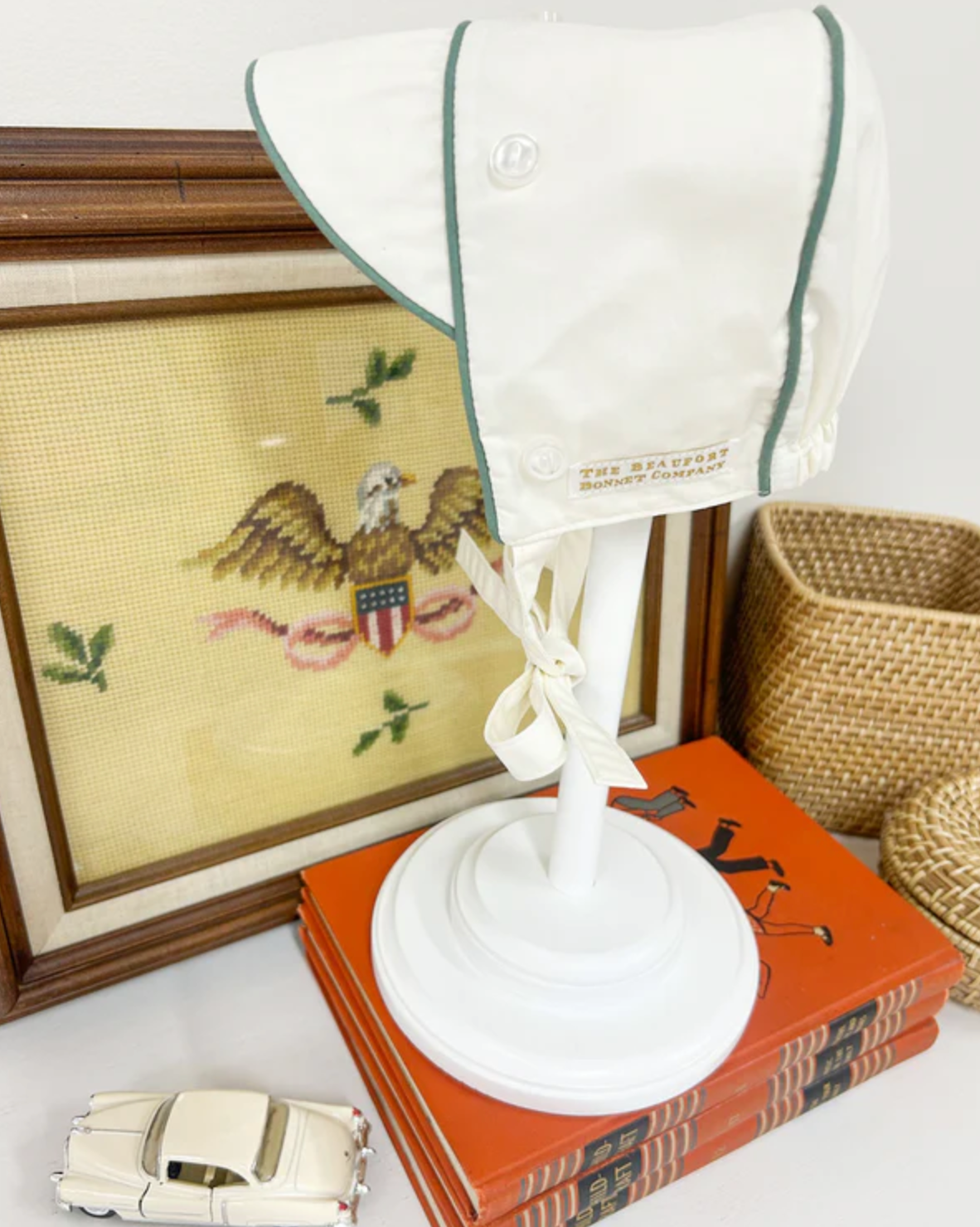 TBBC Barringer Bonnet Palmetto Pearl Gallatin Green Broadcloth