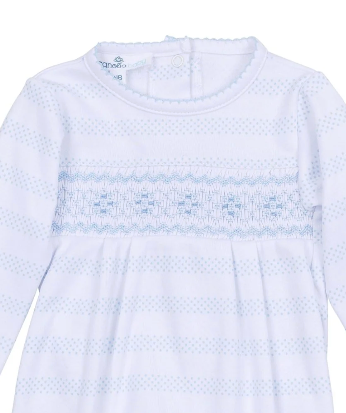 MB Baby of Mine Smocked Footie - Light Blue