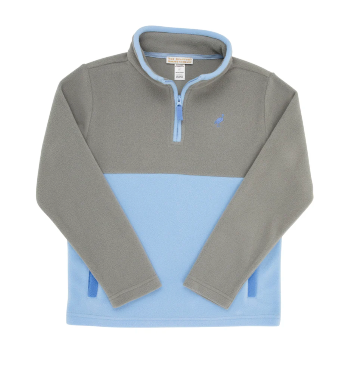 TBBC Hayword Half Zip- Fleece- Grantley Grey with Beale Street Blue