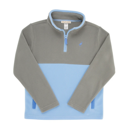 TBBC Hayword Half Zip- Fleece- Grantley Grey with Beale Street Blue