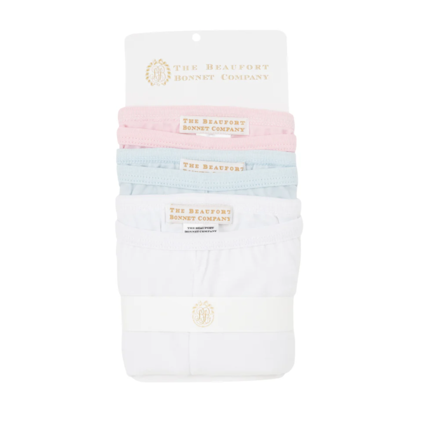 TBBC Itty Bitty Undershorts Set- PalmBeachPink/Buckhead Blue/WorthAveWhite