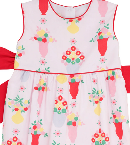 TBBC Sleeveless Rebecca Romper-  Pink & Plentiful with Richmond Red