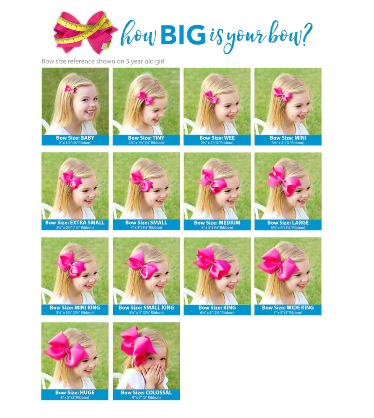 Mini King Classic Grosgrain Bow on Baby Band Wee Ones