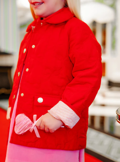 TBBC Kendall Quilted Coat Richmond Red Bows