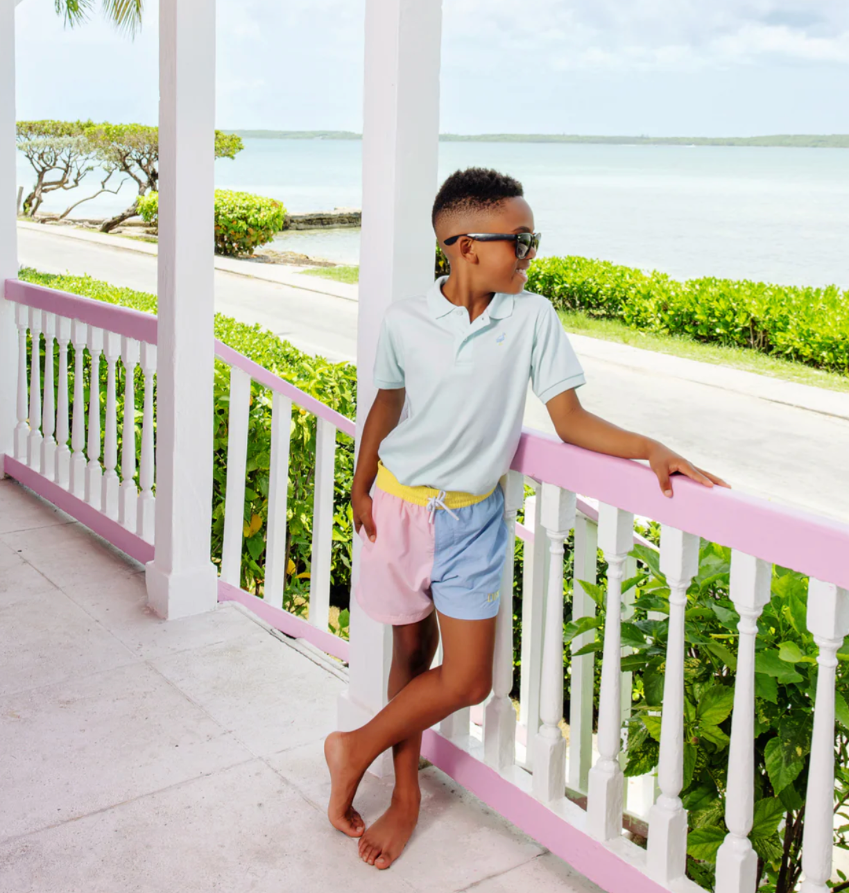TBBC Prim & Proper Polo Sea Island Seafoam / Beale St. Blue Multicolor Stork