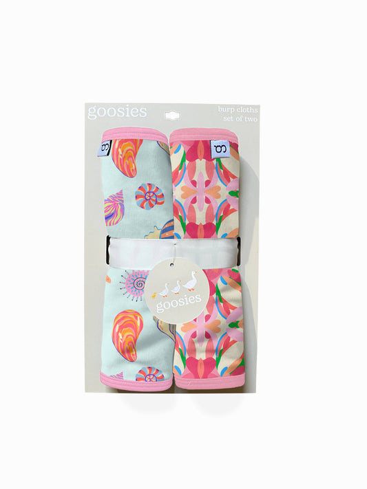 Goosies Beach Seashells Burp Cloth Set