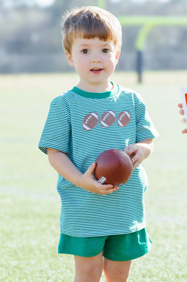 JB Football Trio Shirt - Green Stripe