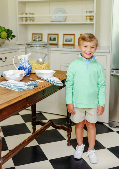 TBBC Prepletic™ Hayword Half-Zip Grace Bay Green w/ Beale Street Blue Stripe