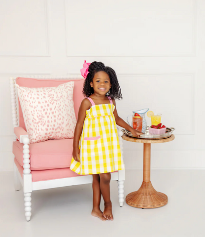 TBBC Millie Day Dress- Seaside Sunny Yellow Chattanooga Check/ Hamptons Hot Pink