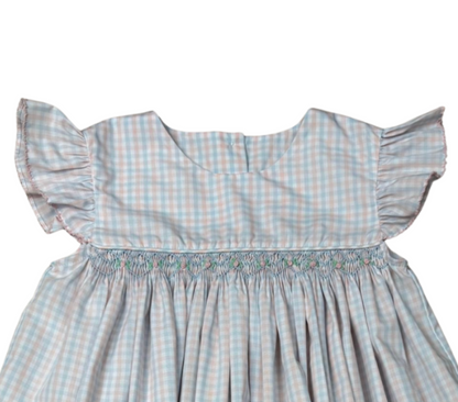 WBK Classic Spring Plaid Smocked Dress
