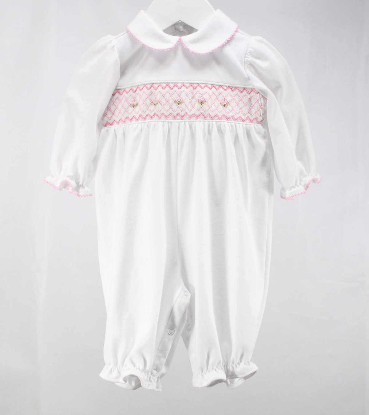White and Pink Geometric Claire Romper
