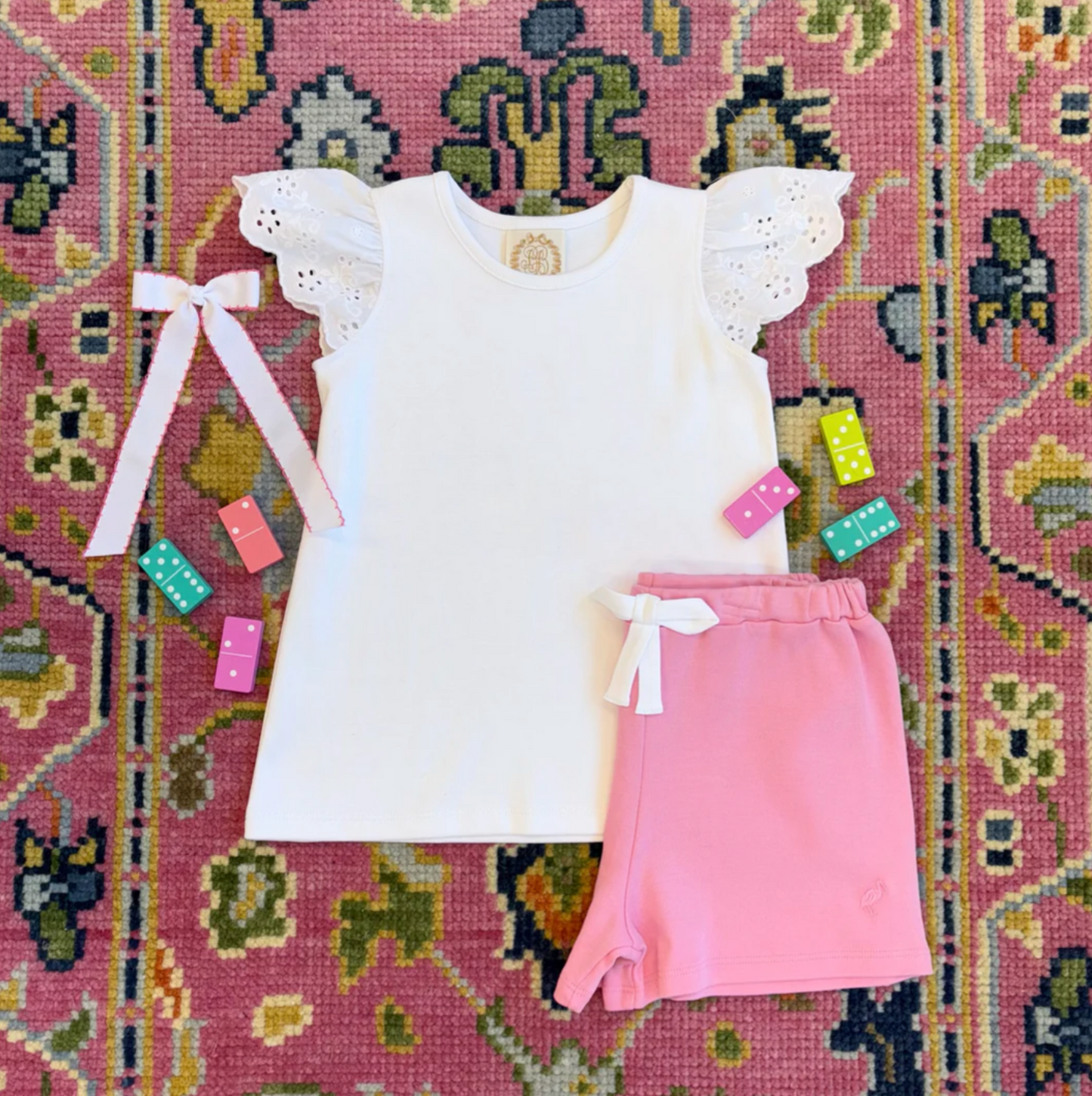 TBBC Ellens Eyelet Top Worth Ave White