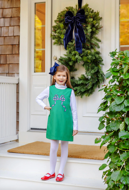 TBBC Annie Apron Dress Kiawah Kelly Green with Merritt Park Plaid