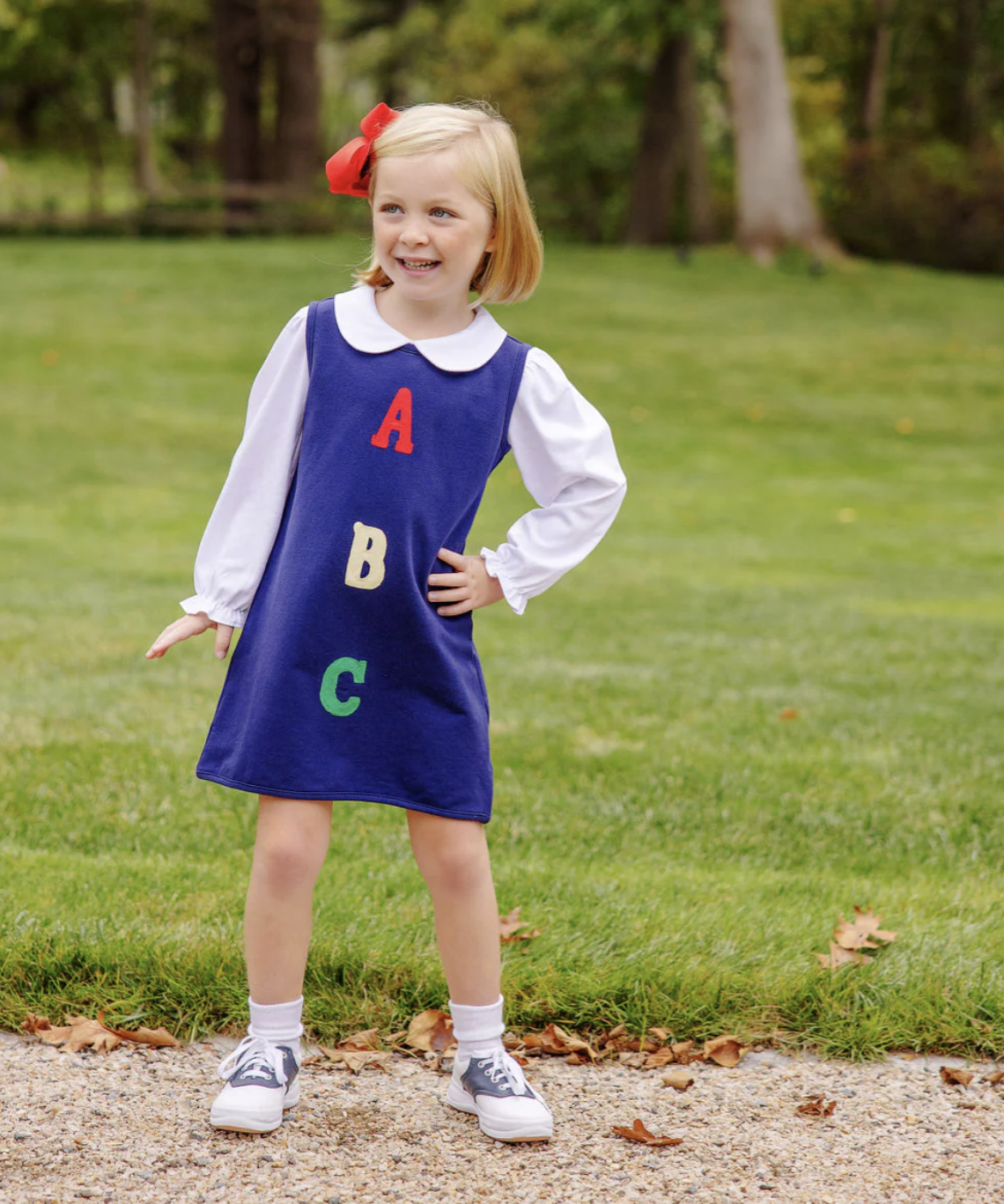 TBBC Annie Apron Dress- ABC Nantucket Navy/ Richmond Red