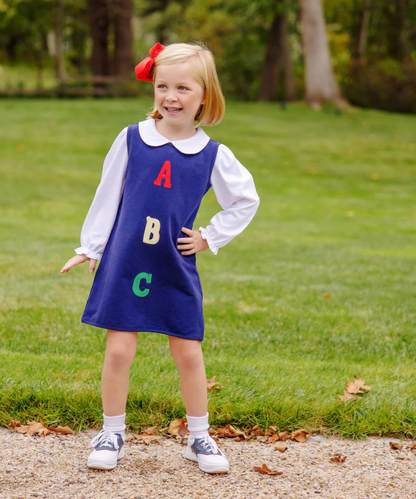 TBBC Annie Apron Dress- ABC Nantucket Navy/ Richmond Red