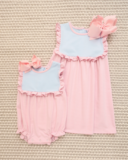 JB Ruby Bubble - Light Blue and Pink Stripe