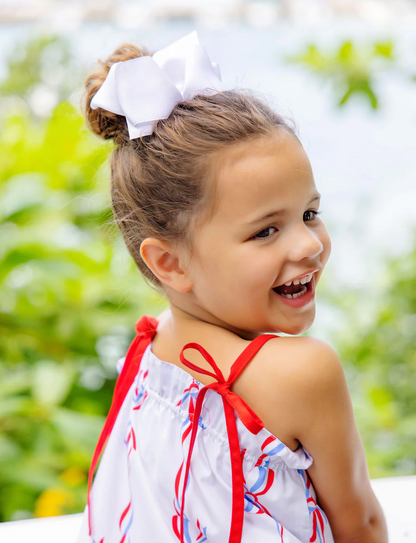 TBBC Laineys Little Dress Broadcloth- Americas Birthday Bows/Richmond Red