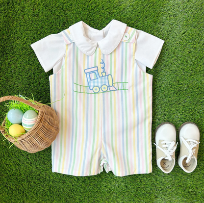 TBBC Peter Pan Onesie/Shirt White Woven Short Sleeve