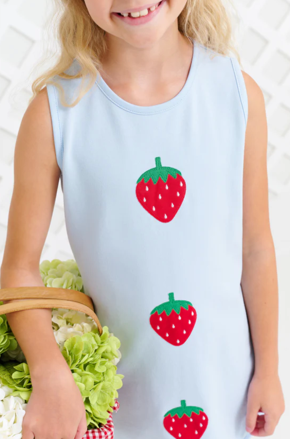 TBBC Annie Apron Dress Strawberries Buckhead Blue