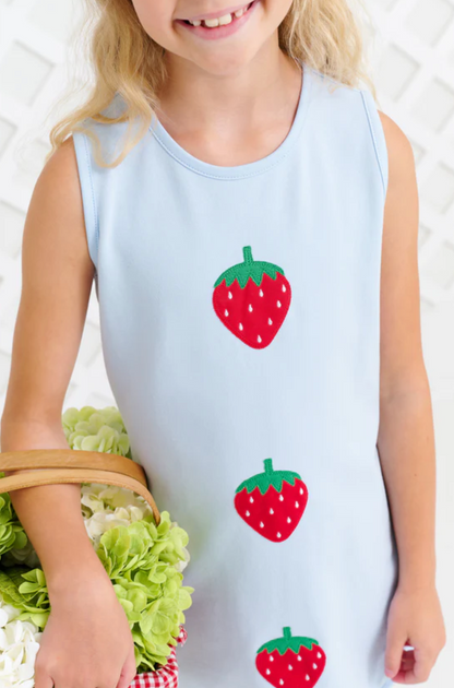 TBBC Annie Apron Dress Strawberries Buckhead Blue