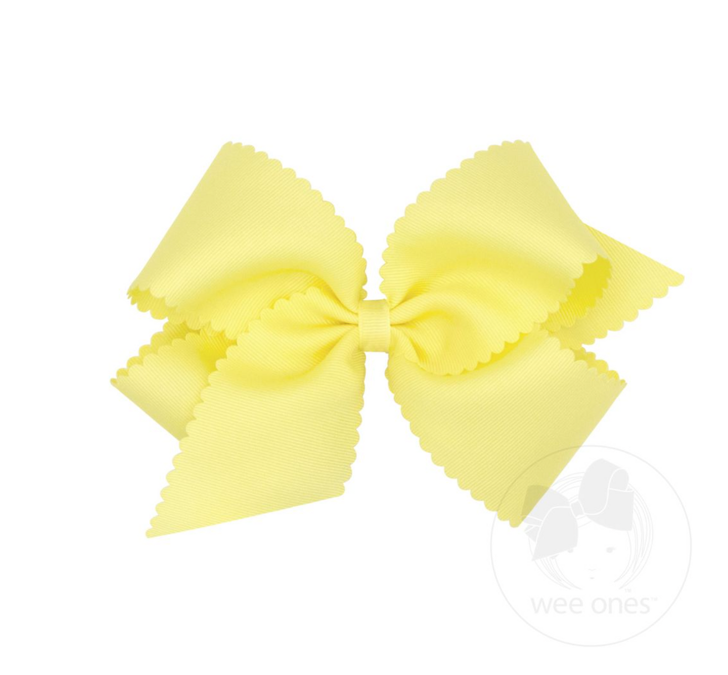 King Grosgrain Hair Bow Scalloped Edge Wee Ones