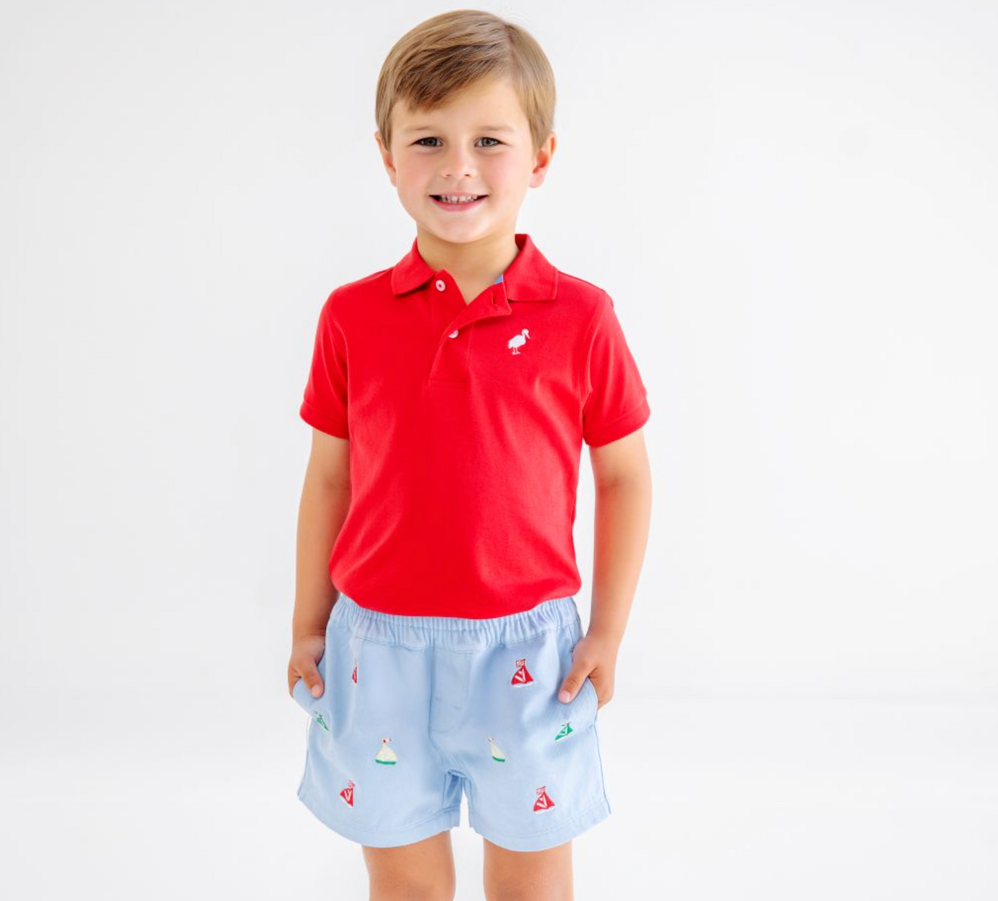 TBBC Critter Sheffield Shorts Sailboats - Beale Street Blue
