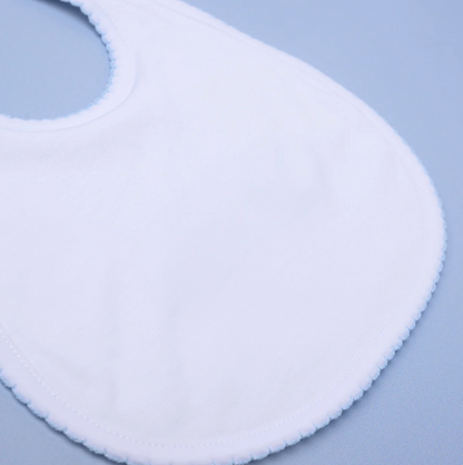 MB Essentials White Bib with Trim (Pink or Blue)