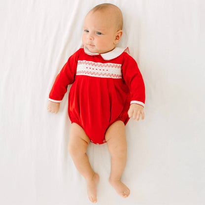 MB Chris Classics Smocked LS Red Unisex Bubble