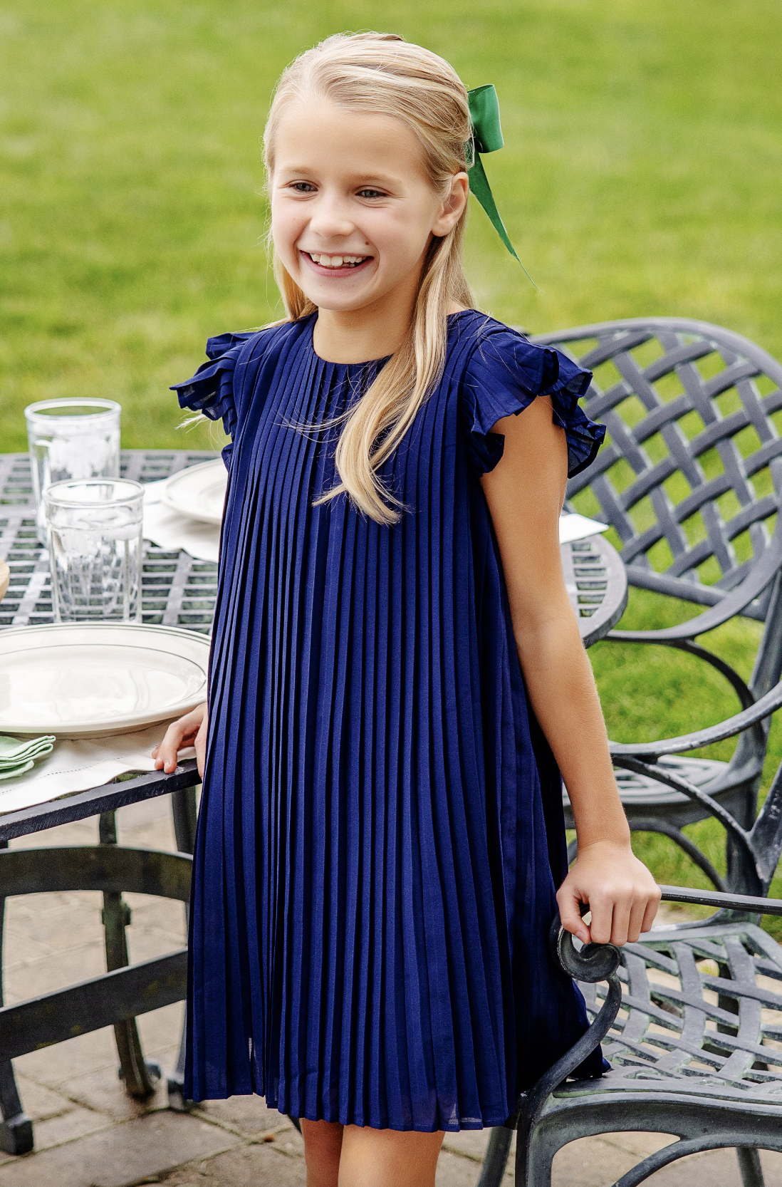 TBBC Piper Pleated Dress Nantucket Navy