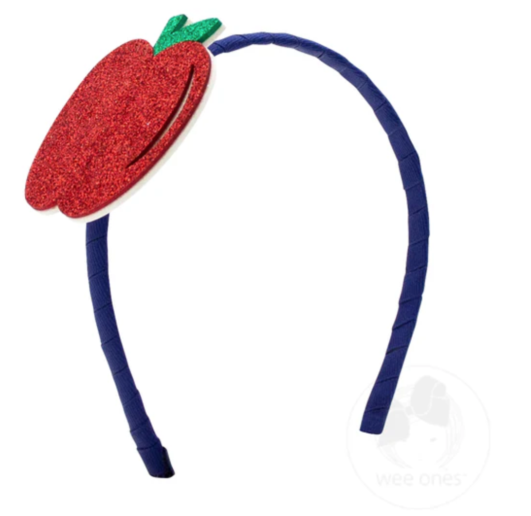 Extra Large Glitter Foam Apple School-themed Headband- Wee Ones
