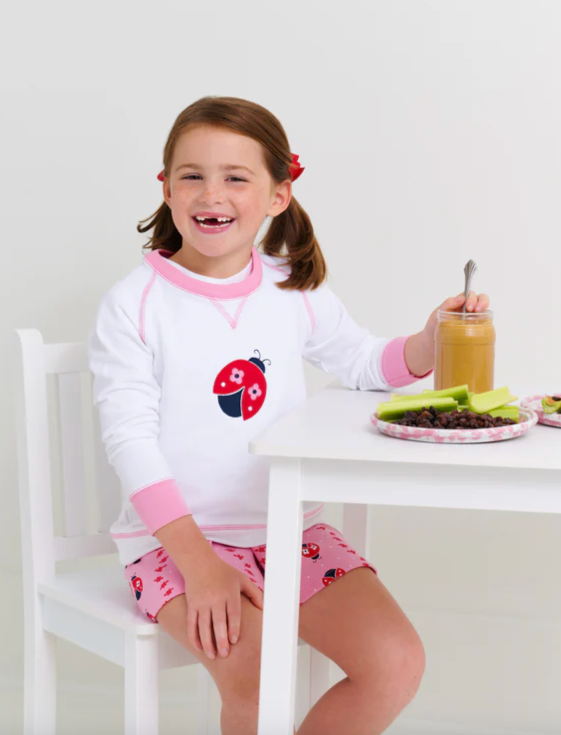 TBBC Cassidy Comfy Crewneck Ladybug Applique WAW