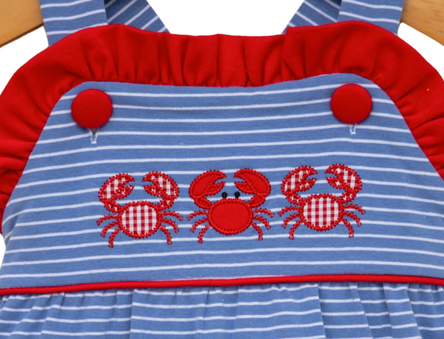 JB Coastal Crabs Ruffle Sunsuit (Girls)
