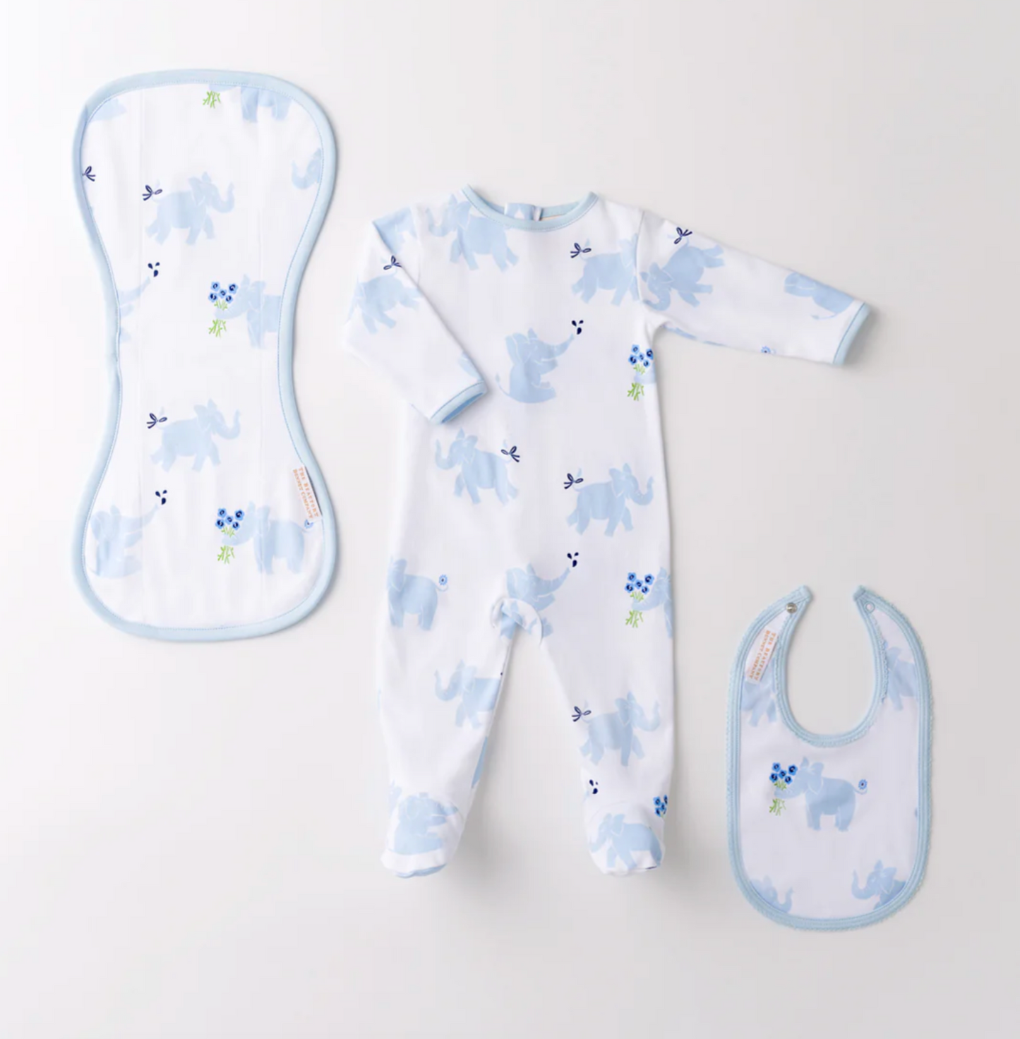 TBBC Burp Me Bib Precious Peanuts (Blue)