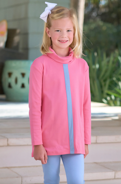 TBBC Tenley Tunic Romany Rose with Barrington Blue Stripe & Stork
