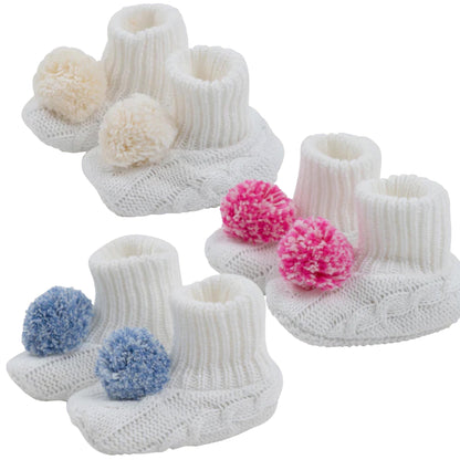 TBBC Bryer Booties Worth Ave White (pink, blue, or pearl)