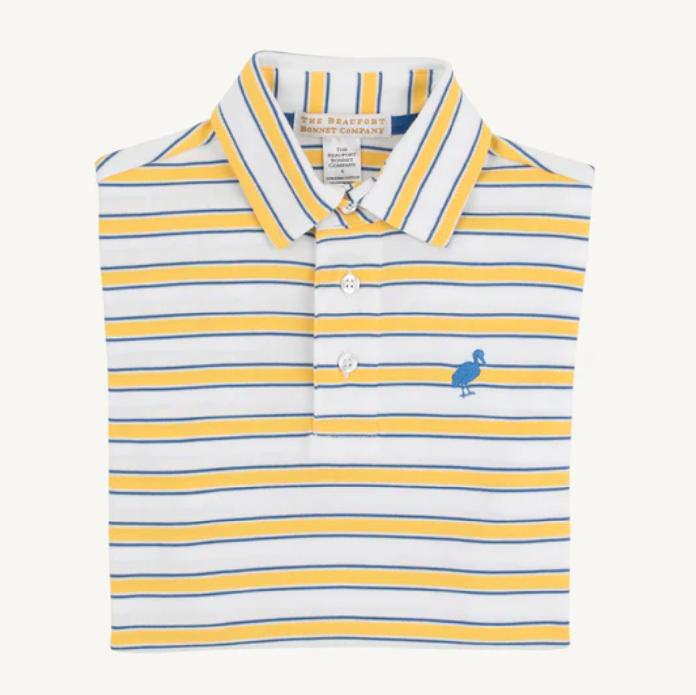 TBBC Lake Claire Lines Prim & Proper Polo with Wood Boat Blue Stork