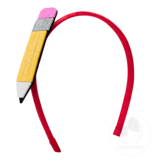 Extra Large Glitter Foam Pencil School-themed Headband- Wee Ones